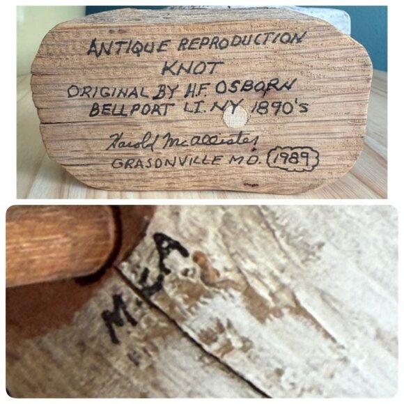 Vtg Hand Carved Avocet Shore Bird Harold McAllister Grasonville MD 1989 Signed - Picture 8 of 9